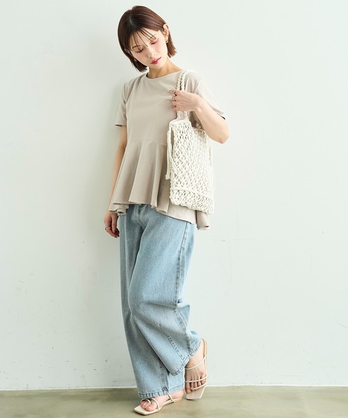 mil(ミル)の「クロシェ編み メッシュ トートバッグ / ハンドクラフト ロープ編み【587261】(トートバッグ・レディース・ベージュ/ホワイト・ONE SIZE)」の10枚目の写真