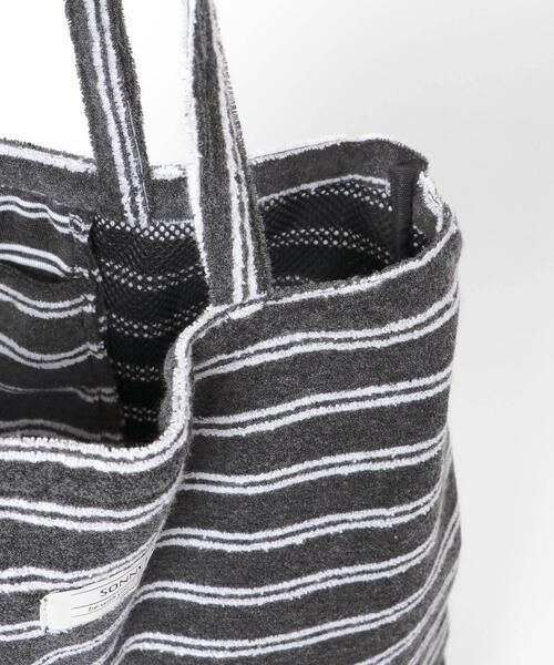 URBAN RESEARCH Sonny Label(アーバンリサーチサニーレーベル)の「パイルボーダービッグトート(トートバッグ・レディース・グリーン/チャコールグレー/ブルー・ONE)」の7枚目の写真