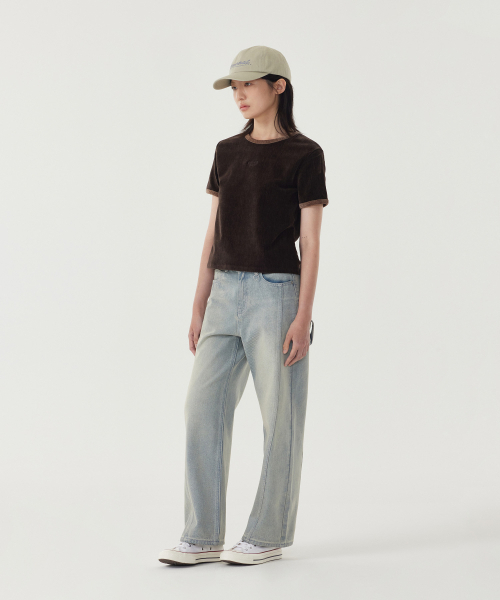 COVERNAT WOMAN（カバーナットウーマン）の「ウィメンズ ベロア 半袖Tシャツ チョコレート（Tシャツ/カットソー・レディース・その他・WS/WM）」の5枚目の写真