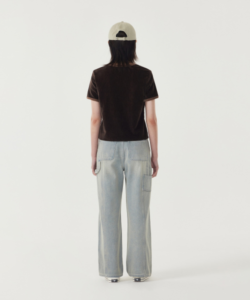COVERNAT WOMAN（カバーナットウーマン）の「ウィメンズ ベロア 半袖Tシャツ チョコレート（Tシャツ/カットソー・レディース・その他・WS/WM）」の6枚目の写真