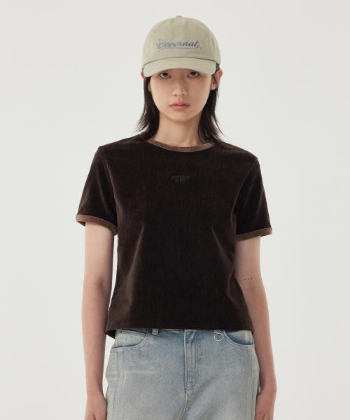 COVERNAT WOMAN（カバーナットウーマン）の「ウィメンズ ベロア 半袖Tシャツ チョコレート（Tシャツ/カットソー・レディース・その他・WS/WM）」の7枚目の写真