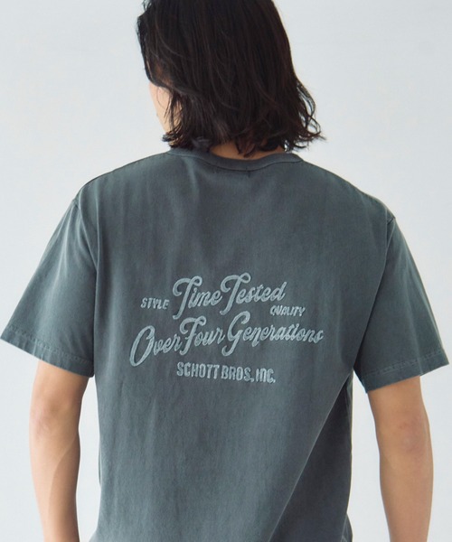 Schott(ショット)の「Schott T.O.F.G. EMB. HENLEY T-SHIRT(Tシャツ/カットソー・メンズ・ホワイト/チャコール・L/XL/M)」の2枚目の写真