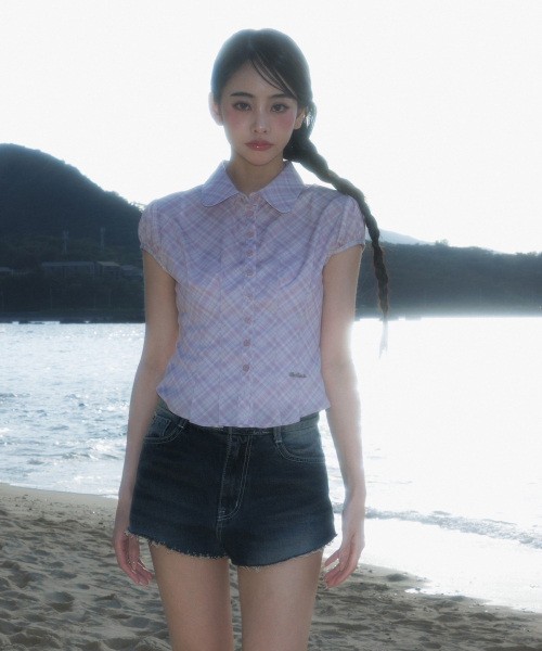 ROSEFRANTZ（ロゼフランツ）の「Check Puff Short Sleeve Blouse [Pink]（シャツ/ブラウス・レディース・PINK・SMALL/MEDIUM）」の3枚目の写真
