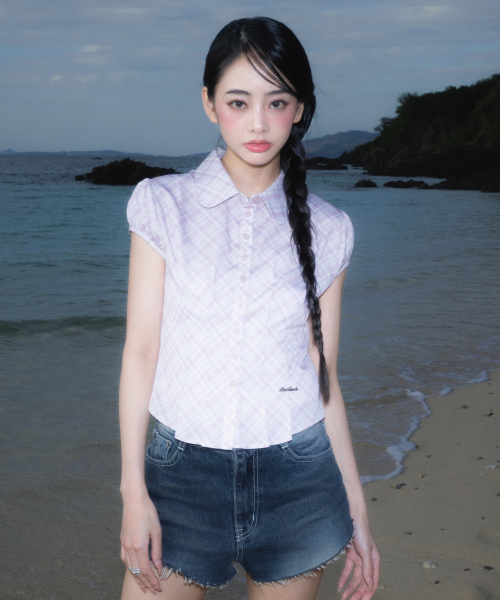 ROSEFRANTZ（ロゼフランツ）の「Check Puff Short Sleeve Blouse [Pink]（シャツ/ブラウス・レディース・PINK・SMALL/MEDIUM）」の4枚目の写真
