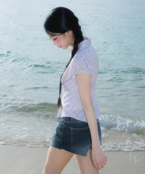 ROSEFRANTZ（ロゼフランツ）の「Check Puff Short Sleeve Blouse [Pink]（シャツ/ブラウス・レディース・PINK・SMALL/MEDIUM）」の6枚目の写真