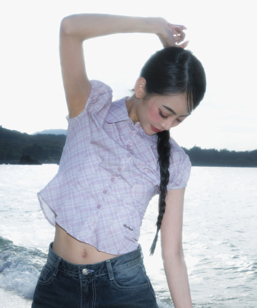 ROSEFRANTZ（ロゼフランツ）の「Check Puff Short Sleeve Blouse [Pink]（シャツ/ブラウス・レディース・PINK・SMALL/MEDIUM）」の8枚目の写真