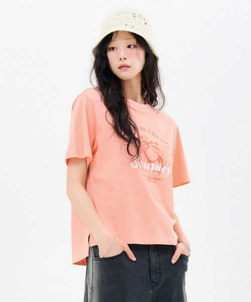 CHASECULT(チェイスカルト)の「レディース フルーツドローイング 半袖Tシャツ-FBZG5852C0K(Tシャツ/カットソー・レディース・オレンジ・85/90)」の4枚目の写真