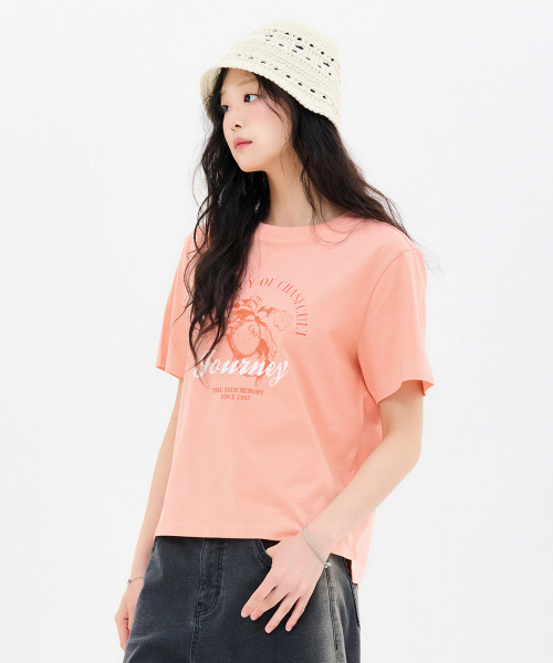 CHASECULT(チェイスカルト)の「レディース フルーツドローイング 半袖Tシャツ-FBZG5852C0K(Tシャツ/カットソー・レディース・オレンジ・85/90)」の2枚目の写真