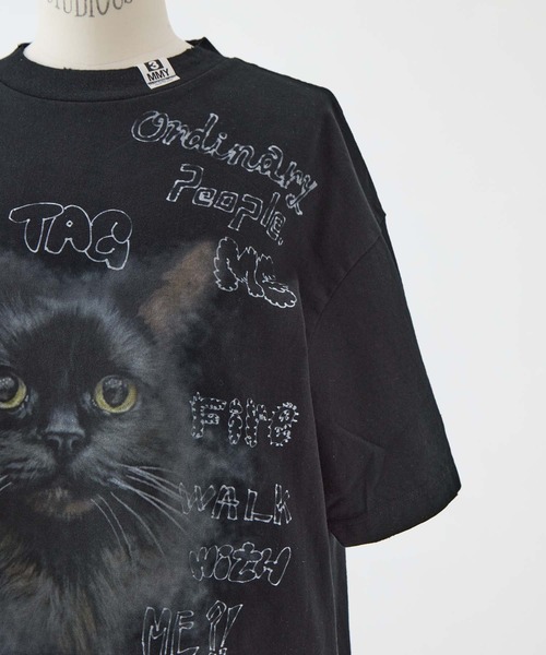 Maison MIHARA YASUHIRO（メゾンミハラヤスヒロ）の「【MIHARA YASUHIRO/ミハラヤスヒロ】CAT PRINTED TEE/キャットプリントT（Tシャツ/カットソー・レディース・ブラック/グレー・38）」の4枚目の写真