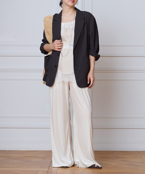 IENA LA BOUCLE(イエナラブークル)の「IENA LA BOUCLE サテンレースコンビキャミソール(キャミソール・レディース・ブラック/ベージュ系その他・FREE)」の22枚目の写真