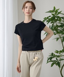 無地 半袖 コンパクト Tシャツ トップス