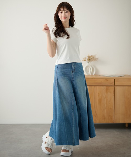 DAYRA(デイラ)の「無地 半袖 コンパクト Tシャツ トップス(Tシャツ/カットソー・レディース・ホワイト/チャコールグレー/ライトグレー/ブラック/ブラウン/イエロー・FREE)」の15枚目の写真