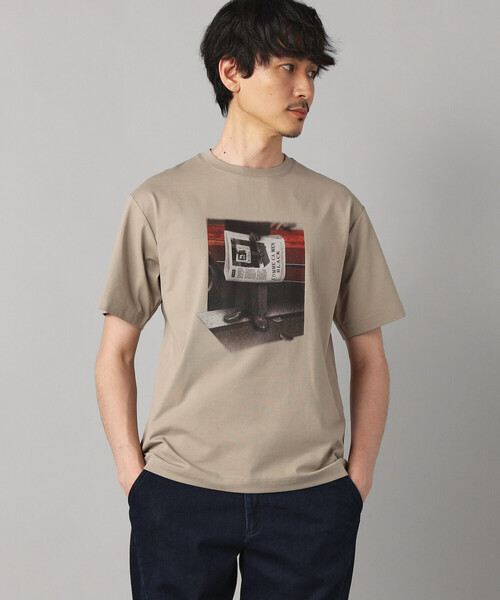 COMME CA MEN(コムサメン)の「【 遮熱・抗菌・防臭】プリントTシャツ(Tシャツ/カットソー・メンズ・ブラック/チャコールグレー/ベージュ/ホワイト・M/L)」の4枚目の写真