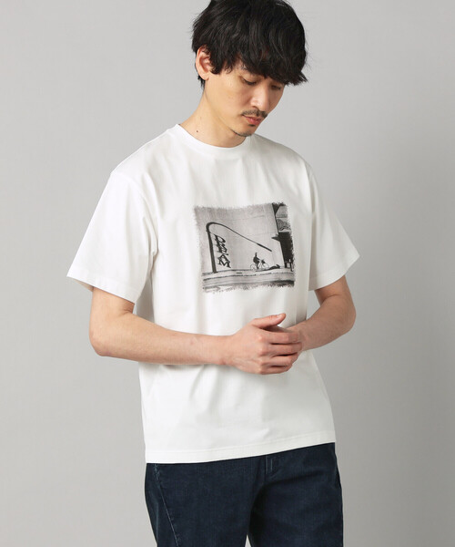 COMME CA MEN(コムサメン)の「【 遮熱・抗菌・防臭】プリントTシャツ(Tシャツ/カットソー・メンズ・ブラック/チャコールグレー/ベージュ/ホワイト・M/L)」の2枚目の写真
