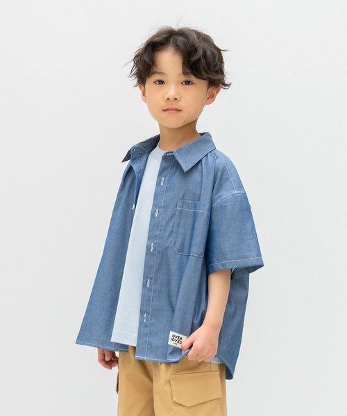 and D. petit main(アンドディープティマイン)の「アソート半袖ワイドシャツ(シャツ/ブラウス・キッズ・グリーン/ベージュ/ネイビー・110cm/100cm/120cm/130cm/140cm)」の3枚目の写真
