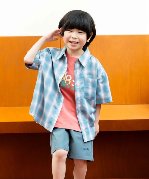 and D. petit main(アンドディープティマイン)の「アソート半袖ワイドシャツ(シャツ/ブラウス・キッズ・グリーン/ベージュ/ネイビー・110cm/100cm/120cm/130cm/140cm)」の4枚目の写真