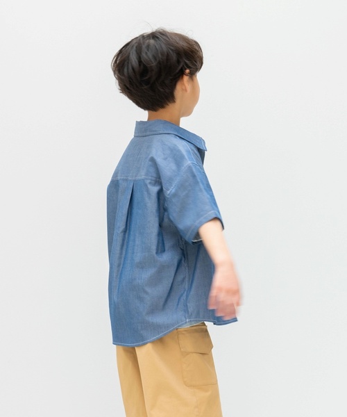 and D. petit main(アンドディープティマイン)の「アソート半袖ワイドシャツ(シャツ/ブラウス・キッズ・グリーン/ベージュ/ネイビー・110cm/100cm/120cm/130cm/140cm)」の7枚目の写真