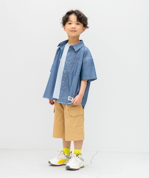 and D. petit main(アンドディープティマイン)の「アソート半袖ワイドシャツ(シャツ/ブラウス・キッズ・グリーン/ベージュ/ネイビー・110cm/100cm/120cm/130cm/140cm)」の9枚目の写真