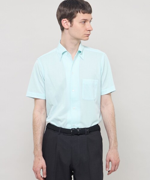 MACKINTOSH LONDON(マッキントッシュ ロンドン)の「【FLEX JERSEY】ハイツイストジャージー半袖ワンピースカラーシャツ(シャツ/ブラウス・メンズ・グレー系その他/ネイビー/パープル系その他2/グリーン系その他3・XL/L/M)」の2枚目の写真