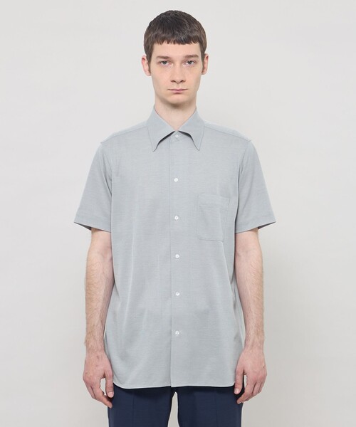 MACKINTOSH LONDON(マッキントッシュ ロンドン)の「【FLEX JERSEY】ハイツイストジャージー半袖ワンピースカラーシャツ(シャツ/ブラウス・メンズ・グレー系その他/ネイビー/パープル系その他2/グリーン系その他3・XL/L/M)」の9枚目の写真