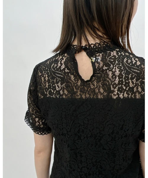 &soiree(アンドソワレ)の「【&soiree】レーストップス(Tシャツ/カットソー・レディース・ホワイト/ブラック/ピンク・FREE)」の9枚目の写真