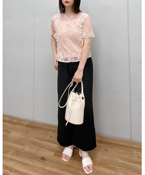 &soiree(アンドソワレ)の「【&soiree】レーストップス(Tシャツ/カットソー・レディース・ホワイト/ブラック/ピンク・FREE)」の12枚目の写真