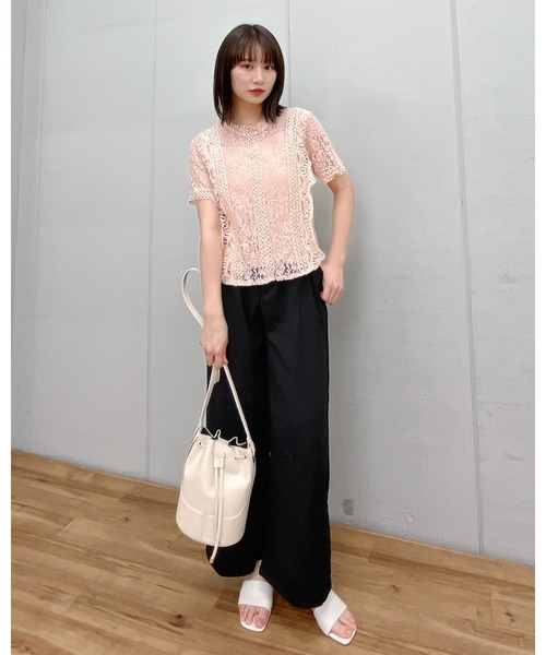 &soiree(アンドソワレ)の「【&soiree】レーストップス(Tシャツ/カットソー・レディース・ホワイト/ブラック/ピンク・FREE)」の13枚目の写真