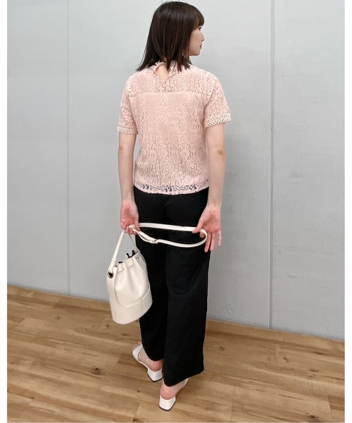 &soiree(アンドソワレ)の「【&soiree】レーストップス(Tシャツ/カットソー・レディース・ホワイト/ブラック/ピンク・FREE)」の14枚目の写真