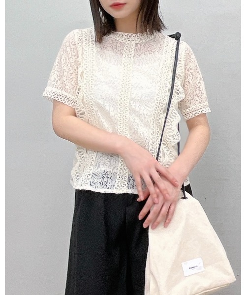 &soiree(アンドソワレ)の「【&soiree】レーストップス(Tシャツ/カットソー・レディース・ホワイト/ブラック/ピンク・FREE)」の17枚目の写真