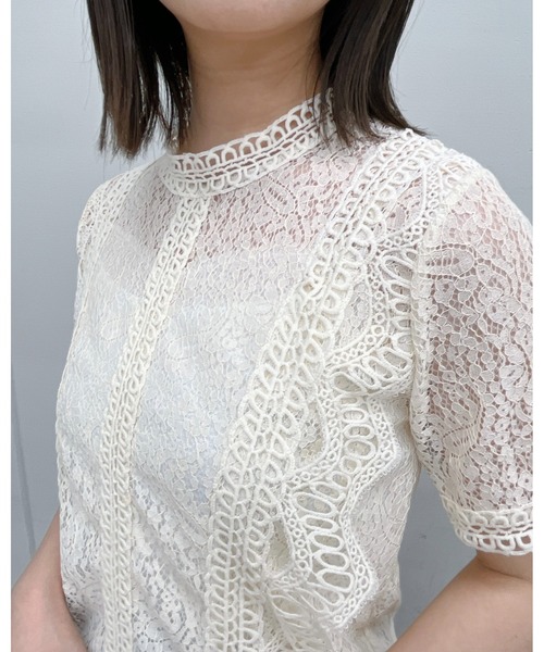 &soiree(アンドソワレ)の「【&soiree】レーストップス(Tシャツ/カットソー・レディース・ホワイト/ブラック/ピンク・FREE)」の20枚目の写真