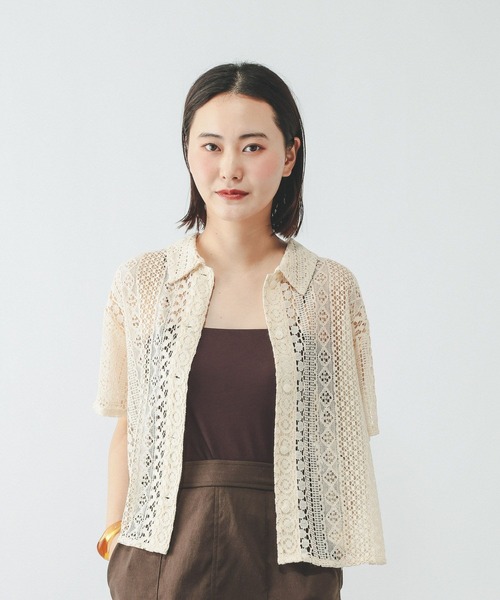 GLOBAL WORK(グローバルワーク)の「レースシャツ半袖/717222(シャツ/ブラウス・レディース・ライトベージュ/ブラック/オフホワイト・LARGE/MEDIUM)」の16枚目の写真