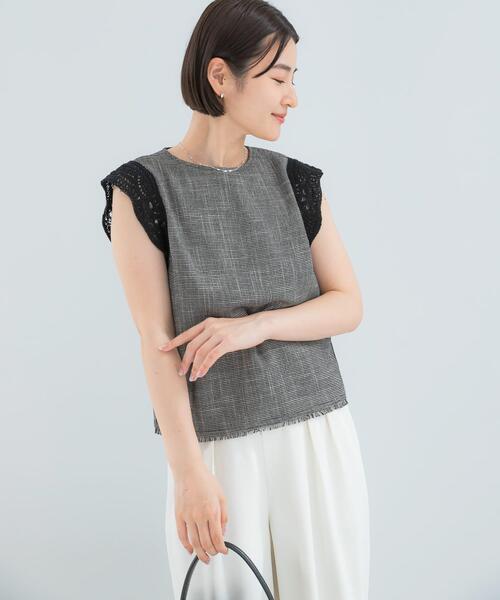 URBAN RESEARCH ROSSO WOMEN(アーバンリサーチ ロッソ)の「ドライタッチカラミレースブラウス(シャツ/ブラウス・レディース・ブラック/ブラック系その他・FREE)」の2枚目の写真
