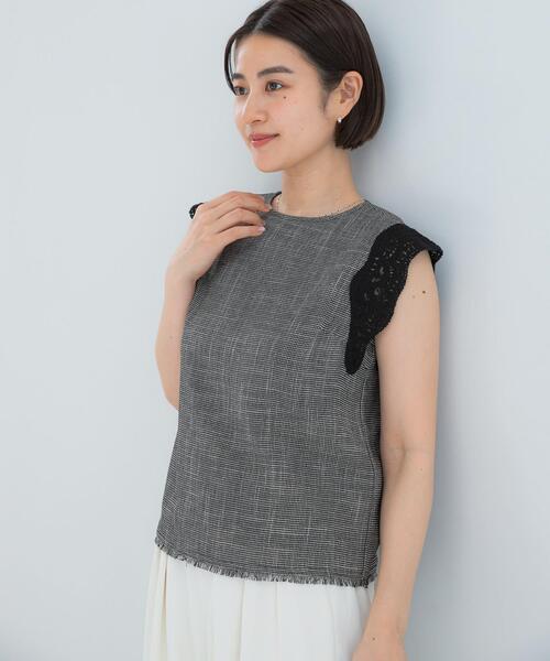 URBAN RESEARCH ROSSO WOMEN(アーバンリサーチ ロッソ)の「ドライタッチカラミレースブラウス(シャツ/ブラウス・レディース・ブラック/ブラック系その他・FREE)」の3枚目の写真