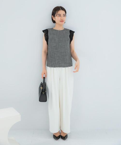 URBAN RESEARCH ROSSO WOMEN(アーバンリサーチ ロッソ)の「ドライタッチカラミレースブラウス(シャツ/ブラウス・レディース・ブラック/ブラック系その他・FREE)」の6枚目の写真