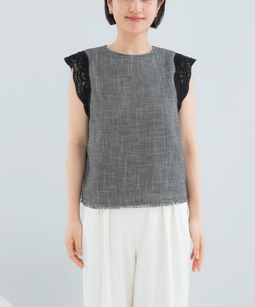 URBAN RESEARCH ROSSO WOMEN(アーバンリサーチ ロッソ)の「ドライタッチカラミレースブラウス(シャツ/ブラウス・レディース・ブラック/ブラック系その他・FREE)」の7枚目の写真