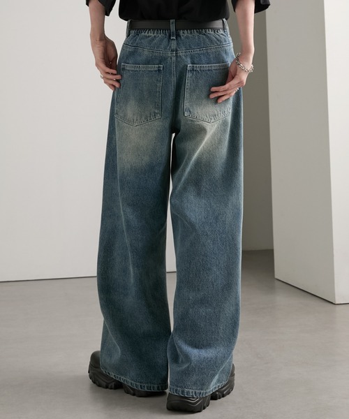 cussil(クシル)の「【cussil/クシル】【12oz】サイドシームバギーフレアデニムパンツ(デニムパンツ・メンズ・ブラック/ブルー・L/M/S)」の15枚目の写真