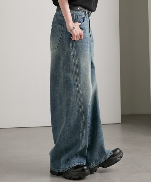 cussil(クシル)の「【cussil/クシル】【12oz】サイドシームバギーフレアデニムパンツ(デニムパンツ・メンズ・ブラック/ブルー・L/M/S)」の16枚目の写真