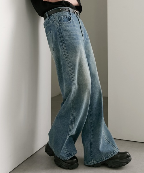 cussil(クシル)の「【cussil/クシル】【12oz】サイドシームバギーフレアデニムパンツ(デニムパンツ・メンズ・ブラック/ブルー・L/M/S)」の17枚目の写真