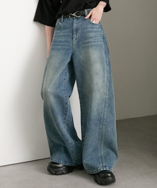 cussil(クシル)の「【cussil/クシル】【12oz】サイドシームバギーフレアデニムパンツ(デニムパンツ・メンズ・ブラック/ブルー・L/M/S)」の18枚目の写真