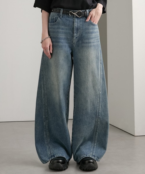 cussil(クシル)の「【cussil/クシル】【12oz】サイドシームバギーフレアデニムパンツ(デニムパンツ・メンズ・ブラック/ブルー・L/M/S)」の13枚目の写真