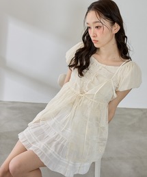 スカラップ刺繍レースキャミ