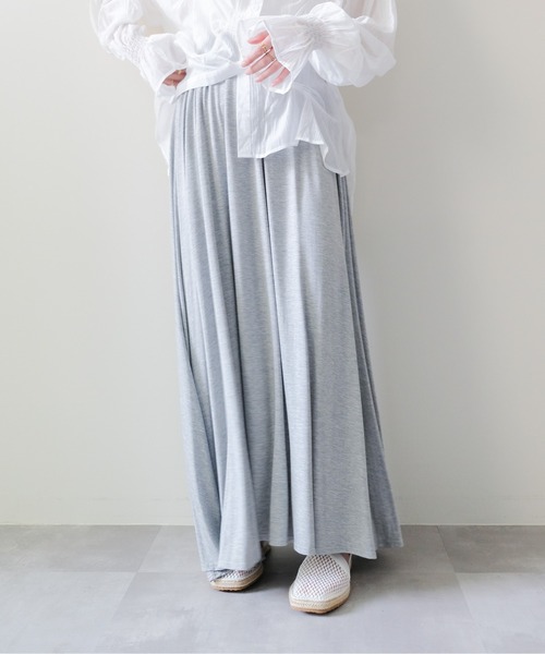 DOLLUPOOPS（ドールアップウップス）の「Drape Flare Long Skirt(ドレープフレアロングスカート)（スカート・レディース・ブラック/チャコール/グレー・FREE）」の5枚目の写真