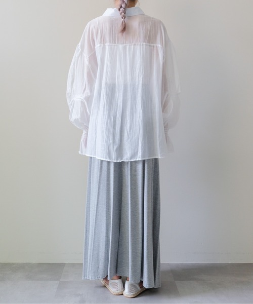 DOLLUPOOPS（ドールアップウップス）の「Drape Flare Long Skirt(ドレープフレアロングスカート)（スカート・レディース・ブラック/チャコール/グレー・FREE）」の10枚目の写真
