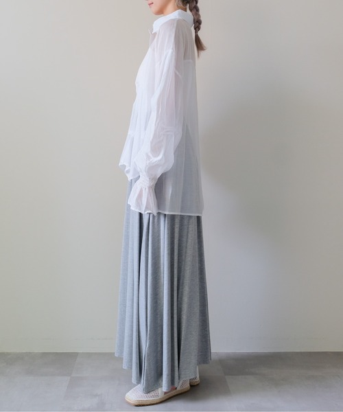 DOLLUPOOPS（ドールアップウップス）の「Drape Flare Long Skirt(ドレープフレアロングスカート)（スカート・レディース・ブラック/チャコール/グレー・FREE）」の11枚目の写真