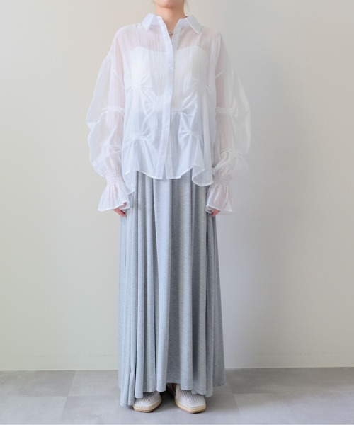 DOLLUPOOPS（ドールアップウップス）の「Drape Flare Long Skirt(ドレープフレアロングスカート)（スカート・レディース・ブラック/チャコール/グレー・FREE）」の12枚目の写真