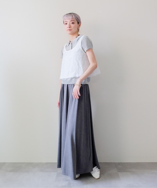 DOLLUPOOPS（ドールアップウップス）の「Drape Flare Long Skirt(ドレープフレアロングスカート)（スカート・レディース・ブラック/チャコール/グレー・FREE）」の13枚目の写真