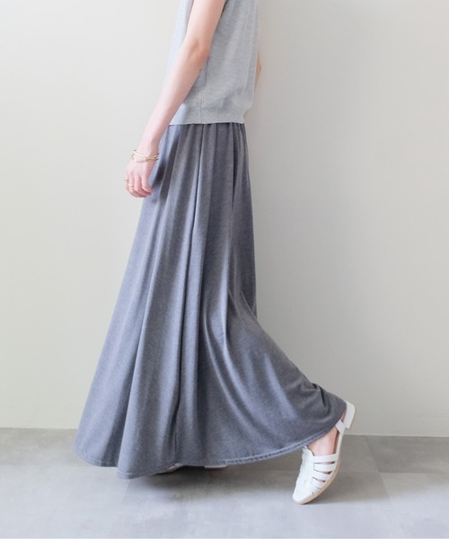 DOLLUPOOPS（ドールアップウップス）の「Drape Flare Long Skirt(ドレープフレアロングスカート)（スカート・レディース・ブラック/チャコール/グレー・FREE）」の19枚目の写真