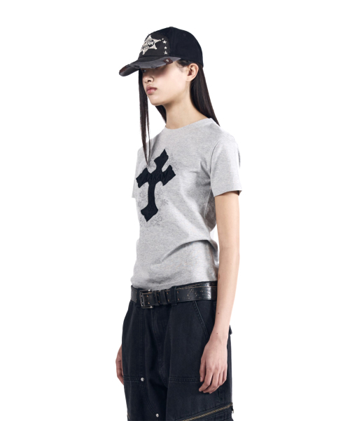 AAKAM（アーカム）の「AKM CROS2 Half Top (Gray)（Tシャツ/カットソー・レディース・その他・1/2/3）」の5枚目の写真
