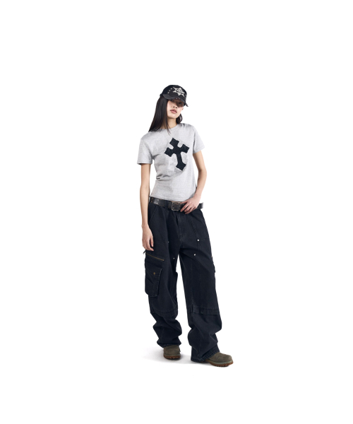 AAKAM（アーカム）の「AKM CROS2 Half Top (Gray)（Tシャツ/カットソー・レディース・その他・1/2/3）」の9枚目の写真
