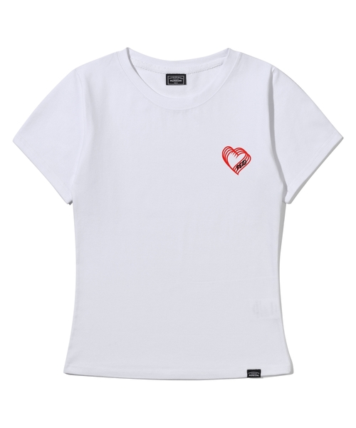 PEID(ペイド)の「PD スモールハート スリムフィット 半袖Tシャツ ホワイト(Tシャツ/カットソー・レディース・ホワイト・1/2/3)」の1枚目の写真
